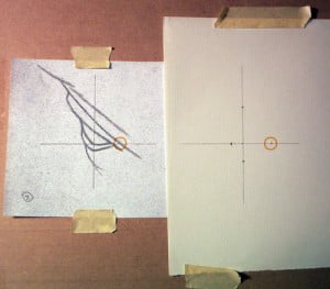 plate-1-7step2 step 2 - mark where the drawing lines cross the construction lines